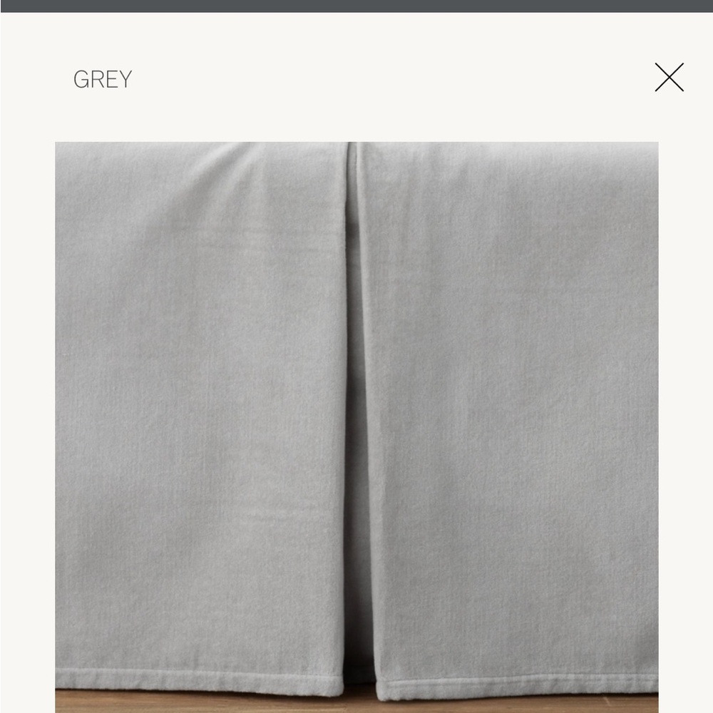 Restoration Hardware Gray Bed Skirt